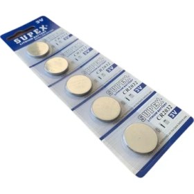 Resim Supex CR2032 3V Ölçüm Cihazı Pili , Baskül Tartı Pili , Bios Pili , Araç Garaj Kepenk Kumanda Pili Anakart Pili 5'li 