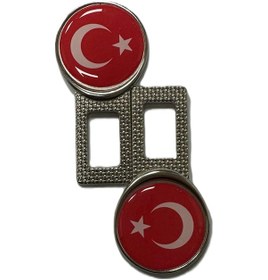 Resim Türk Bayraklı Logolu Ikaz Ses Susturucu Metal Toka 2 Adet 
