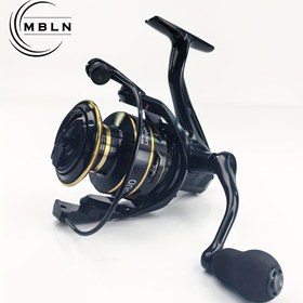 Resim MBLN Yüksek Mukavemetli Metal Döner Balıkçılık Makinesi - Her İki El İçin Uygun, Uzun Atış, Alüminyum Alaşım ve Paslanmaz Çelik Yapı, Siyah & Altın Tasarım, Tatlısu & Tuzlu Su Balıkçılığı için Dayanıklı, Tuzlu Su Balıkçılık Makinesi 