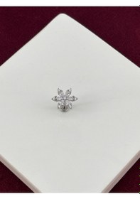Resim Kar Tanesi Şeklinde Taşlı Silver Piercing Gümüş 