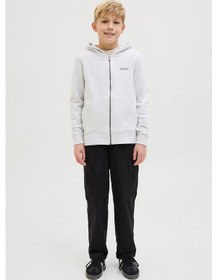 Resim Jack & Jones Jjbeau Sweat Zıp Hood Jnr Gri Erkek Çocuk Sweatshirt 000000000102257559 Gri 