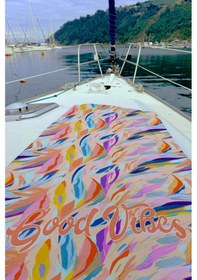 Resim Desenli Deniz Havuz Plaj Havlusu 097 Turuncu Turuncu 