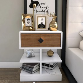 Resim Tocco 1003 Asya Tek Çekmeceli Raflı Komidin Meşe 