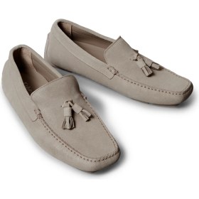 Resim Calvin Klein %100 Dana Süet Taupe Erkek Loafer Drıver Tassels Su 
