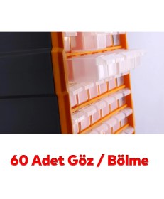 Resim Rodex Vida Dübel Civata Kutusu Bölmeli Avadanlık Monoblok Çekmeceli 60'lı Takım Çantası Plastik Organizer 
