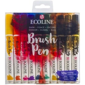 Resim Talens Ecoline Brush Pen Fırça Uçlu Kalem Seti 10 Renk Dark Color 