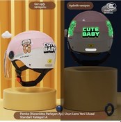 Resim Danrimaoyi Çocuk Araç Güneş Koruyucu Yarım Kask Dört Mevsim Aydınlık Baskı Pembe 