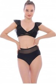 Resim Argisa Düz Fırfırlı Yüksek Bel Yeni Bikini 