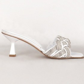 Resim Dericlub 7583 Gerçek Deri Kadın Taşlı Topuklu Terlik 