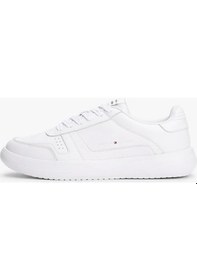 Resim Tommy Hilfiger Modern Hafif Tabanlı Deri Erkek Sneaker Fm0fm05529ybs Beyaz 