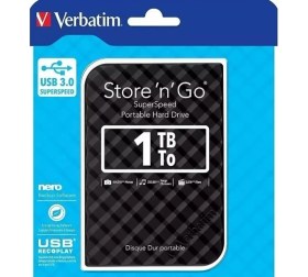 Resim Verbatim 2,5" 1 TB Store 'n' Go USB 3.0 / USB 2.0 Siyah Taşınabilir Harddisk (53194) 