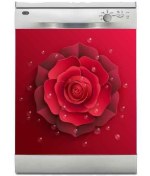 Resim Jasmin2020 Bulaşık Makinası Sticker Kaplama Etiketi 3 Boyutlu Kırmızı Gül 