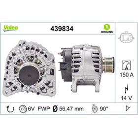 Resim Valeo ALTERNATOR 14V 150 A KASNAKLI K9K CAPTUR CLIO IV KANGOO SCENIC III DOKKER DUSTER LODGY LOGAN II S 
