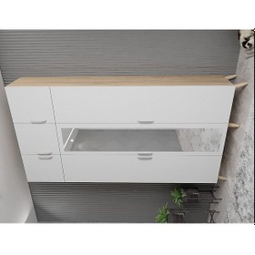 Resim Açelya Portmanto Vestiyer Meşe Beyaz 135 cmM5 