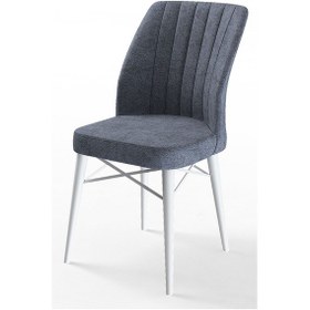 Resim Canisa Concept Arp Serisi Doğal Ahşap Ayaklı Sabit Beyaz Mermer Desen Mutfak Masası Takımı 4 Adet Füme Sandalyeli Masa Beyaz/ Sandalyeler Füme 