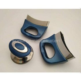 Resim Lacivert Tencere Tavalara Uygun Sap Kulp Tutamak Set Tencere Sapı 