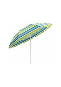 Resim Çizgili Mavi-yeşil 170 Cm Ayarlanabilir Polyester Ekose Kumaş Plaj Şemsiyesi Yeşil-mavi-beyaz 