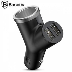 Resim Baseus Çakmaklık Girişli Şarj Başlığı, 2 USB Girişli ve Çakmaklık Girişli Şarj Adaptörürü 