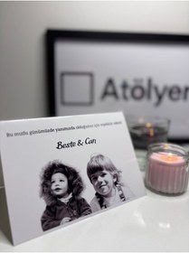 Resim Atölyer Özel tasarım Teşekkür Masa kartı 10x15 cm Söz, nişan , düğün ve davet masaları 10 adet 