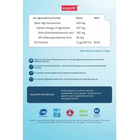 Resim Easyvi̇t Easyfishoil Omega 3 Çiğnenebilir 30 Jel Tablet 2'li Set 
