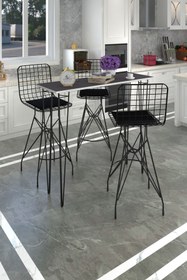 Resim Kenzlife Knsz Masa Sandalye Takımı Hem105zengin Grisyh 120*040 3 Sandalye Syhsyh 