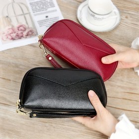 Resim 2025 Yeni Kore Modası Kadın Uzun Clutch Çantası - Büyük Kapasiteli Fermuar Kapatma, Çıkarılabilir Omuz Askısı & Bilek Kayışı, Günlük ve Resmi Etkinlikler için El Çantası (Kırmızı/Siyah), Parti Aksesuarı, Şık Aksesuar, Dayanıklı Malzeme, Wristlet Çanta, Ofis Kadınları 