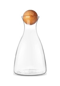 Resim Qerhome Borosilikat Cam Ahşap Top Kapaklı Camelia Karaf 2000 Ml & 6 Adet Bardak Şeffaf 