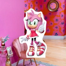 Resim Ayaklı Pano Sonic Boom 33x24 Amy Pembe Masa Dekoru Çocuk Odası Dekoru Pembe Diğer 