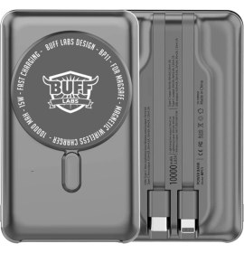 Resim Buff BP11 10000MAH Magsafe Uyumlu Dahili Kablolu Powerbank Gray 