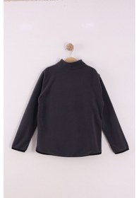 Resim Monox Çocuk Unisex Parmak Geçmeli Polar Ceket Füme 