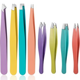 Resim 9.4 cm ve Mini 6.1 cm saç alma cımbız seti, kaş ve yüz tüyü için hassas araç, evde bakım kullanımı için uygun 