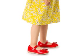 Resim Kiko Kids Withbow Rugan Cırtlı Fiyonklu Kız Çocuk Babet Ayakkabı 