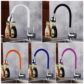 Resim Renkli Oynar Başlıklı Tasarruflu Silikon Musluk Başlığı Kubar 