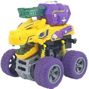 Resim Sürtmeli Dinazor Araçlar - Sesli Ve Işıklı - D500-19 - Sarı Çok Renkli 