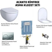 Resim Geberit Acanto Rimfree Alpha10 Soft Asma Klozet Seti - Parlak Krom 