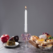 Resim Vintage Fiyonk Cam Mumluk, Mum Işığında Akşam Yemekleri İçin Romantik Masa Dekoru, AromaRelax, Cilalı Bitiş - Noel, Şükran Günü, Sevgililer Günü, Tatil Mum Işığında Akşam Yemeği İçin İdeal|Vintage Cam Dekor|Şık Cilalı Bitiş 