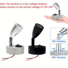Resim RV Okuma Işığı 3W Spot Lamba, Karavan İç Aydınlatma, Yatak Yanı Okuma Lambası, DC12-24V 