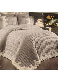 Resim Yatak Örtüsü Seti 6 Parça Carolina Gri 