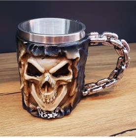 Resim Periboia 3d Tasarımlı Kurukafa Kupa Bardak 