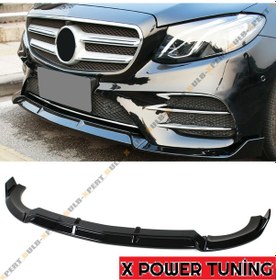 Resim Mercedes W213 E-class 2016-2019 Plastik Parlak Siyah Ön Lip 