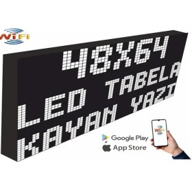 Resim LED Tabela 48X64CM Tek Taraflı Beyaz Kayan Yazı-Wifi 