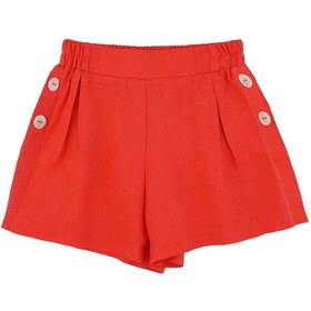 Resim best kids Kız Çocuk Nar Çiçeği Düğme Detay Şort 12179 - CORAL / 2 yaş 