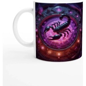 Resim Akrep Burcu Baskılı Kahve Kupası - Zamanın Çarkları Astroloji Mekanizması Vs1 