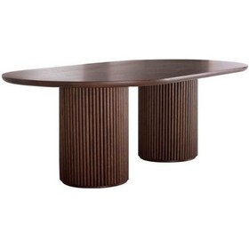 Resim Solana Ahşap Bohem Yemek Masası 90x180 Ceviz 