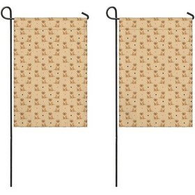 Resim Golden Retriever 2'li Çift Taraflı 12x18 İnç Bahçe Bayrağı Seti, Dış Mekan-a14 12+ 