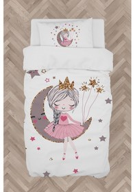 Resim Mekta Home Bebek Ve Çocuk Odası Ayda Oturan Prenses Kız Desenli Nevresim Takımı 