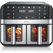 Resim Arendo Çift Bölgeli Airfryer,9 Litre – 2400 W,8 Program,görüntüleme Pencereli 