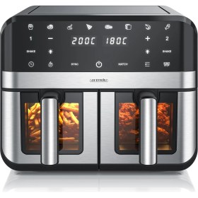 Resim Arendo Çift Bölgeli Airfryer,9 Litre – 2400 W,8 Program,görüntüleme Pencereli 