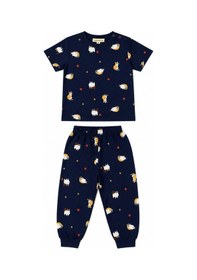 Resim Beniizle Desenli Erkek Çocuk Pijama Takım Lacivert 