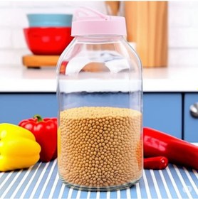 Resim Girist Büyük Boy Tutma Kollu Cam Kavanoz 8 Lt Şeffaf 